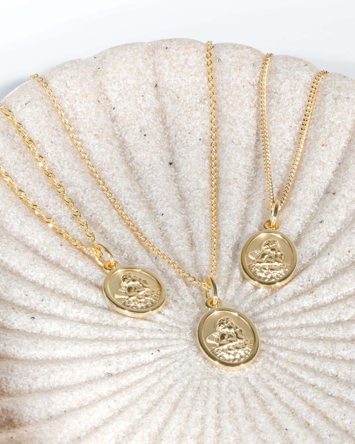 Graveerplaatjes hanger ketting beschermengel