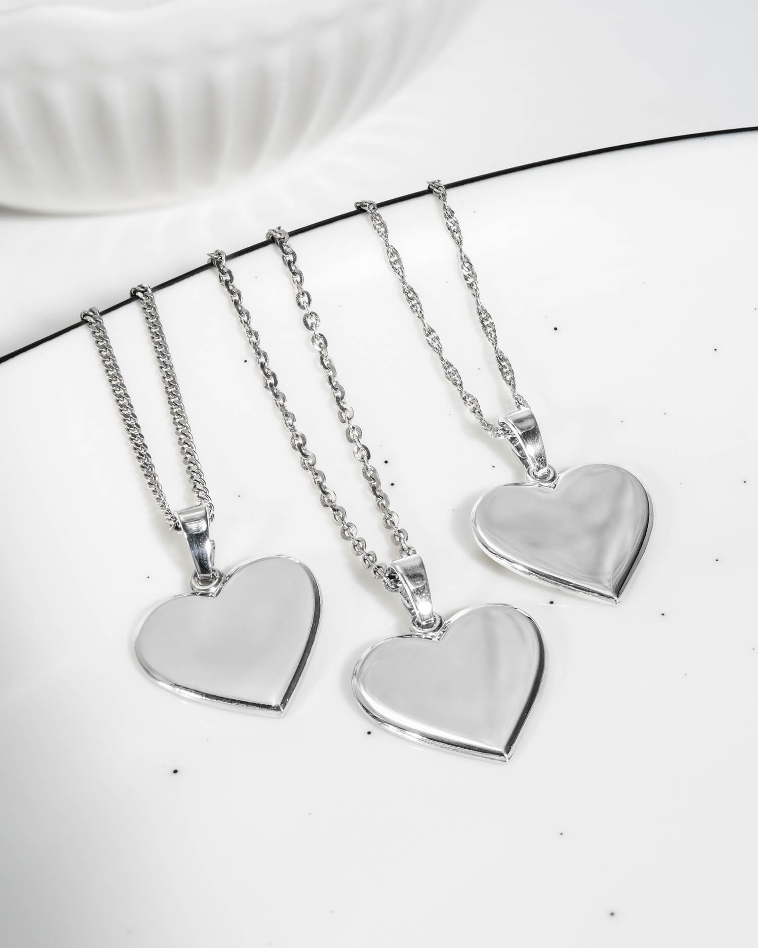 Handafdruk hart ketting graveerplaatje hanger 12mm