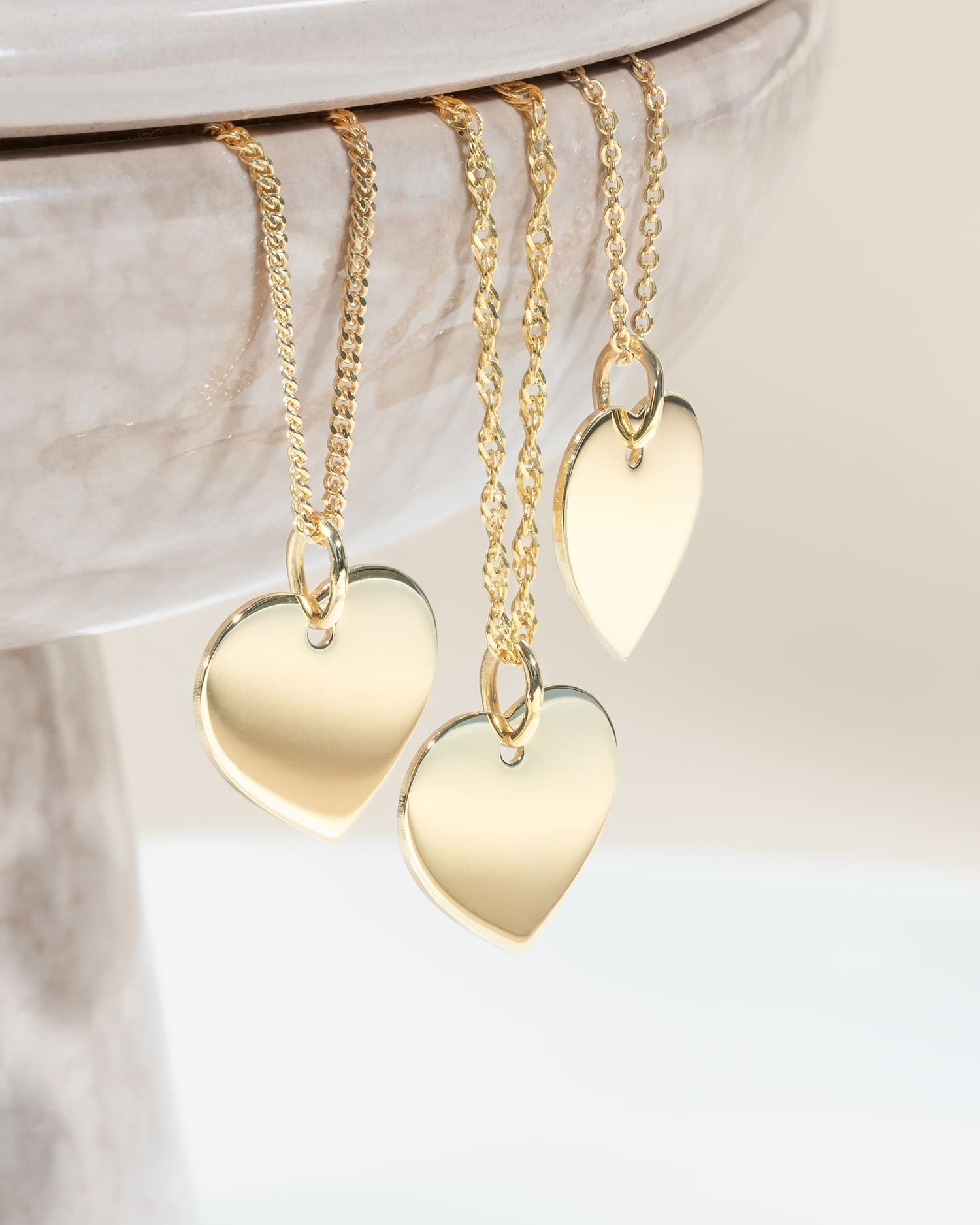 Neus print hart ketting graveerplaatje hanger 13mm