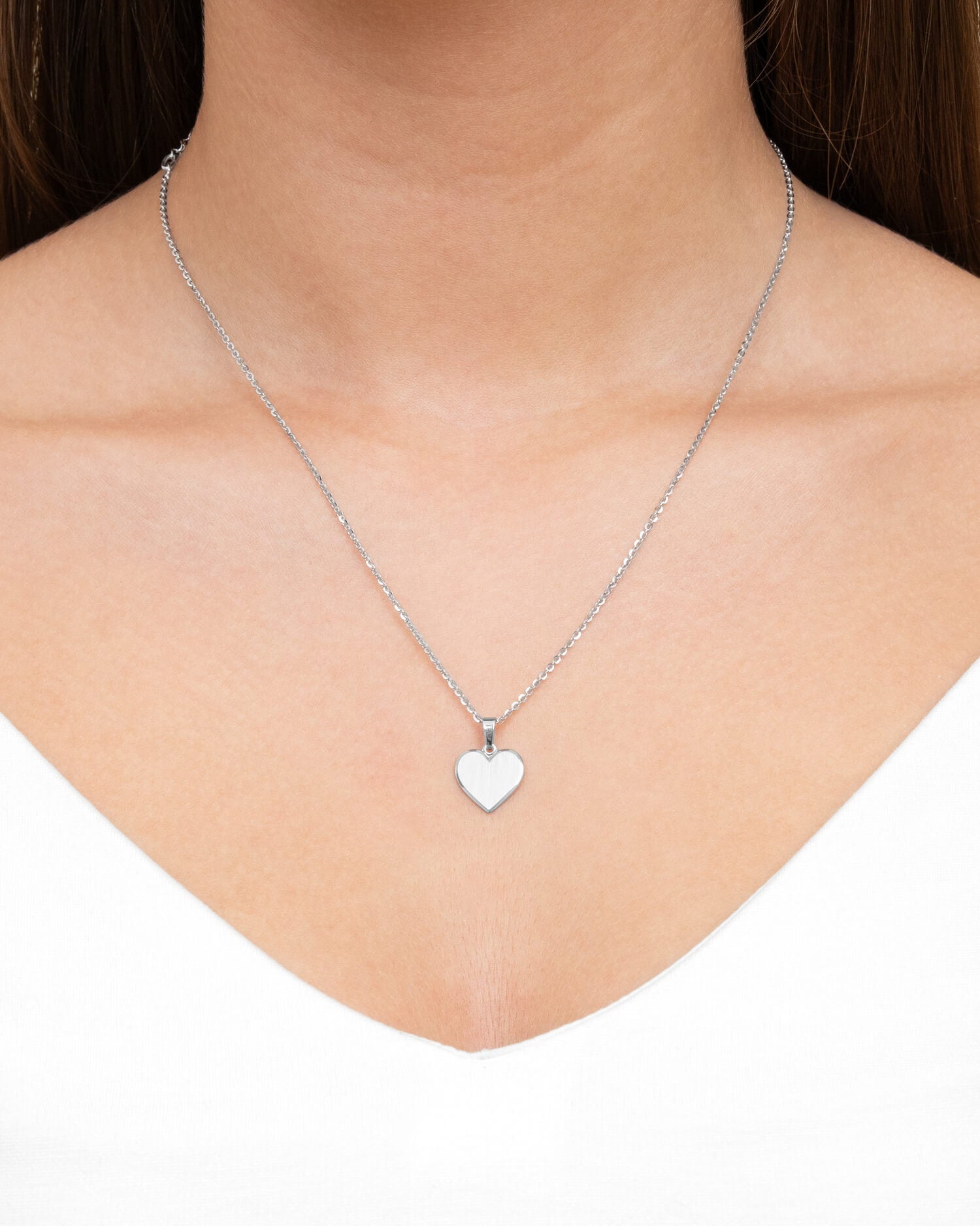 Handafdruk hart ketting graveerplaatje hanger 12mm