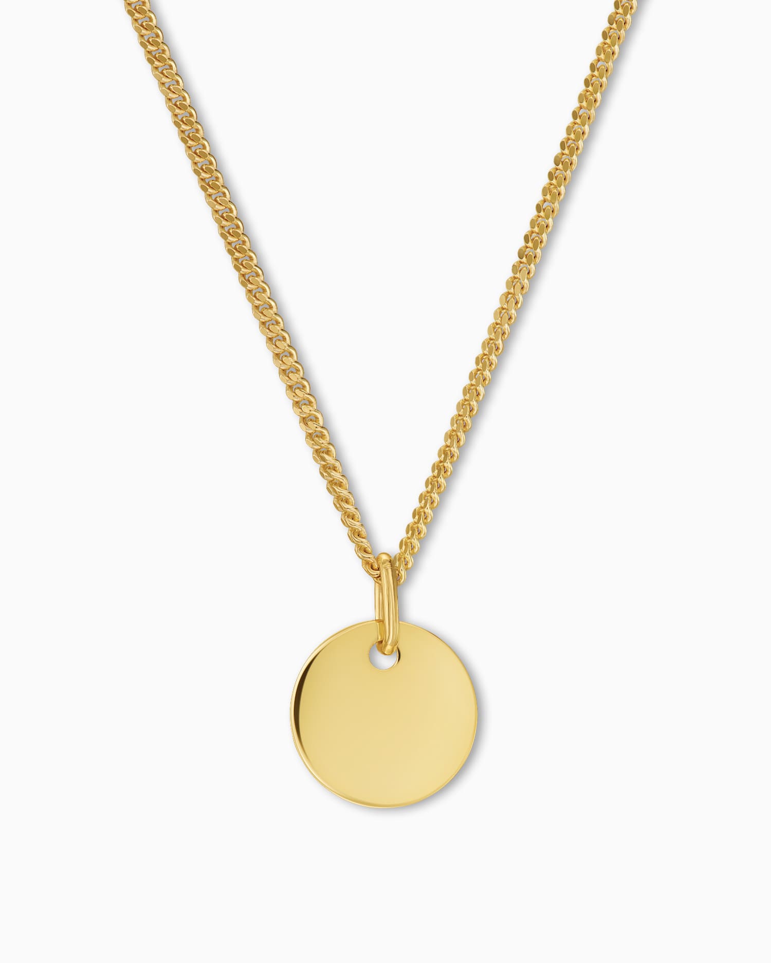 Graveerplaatje halsketting hanger rond 10mm