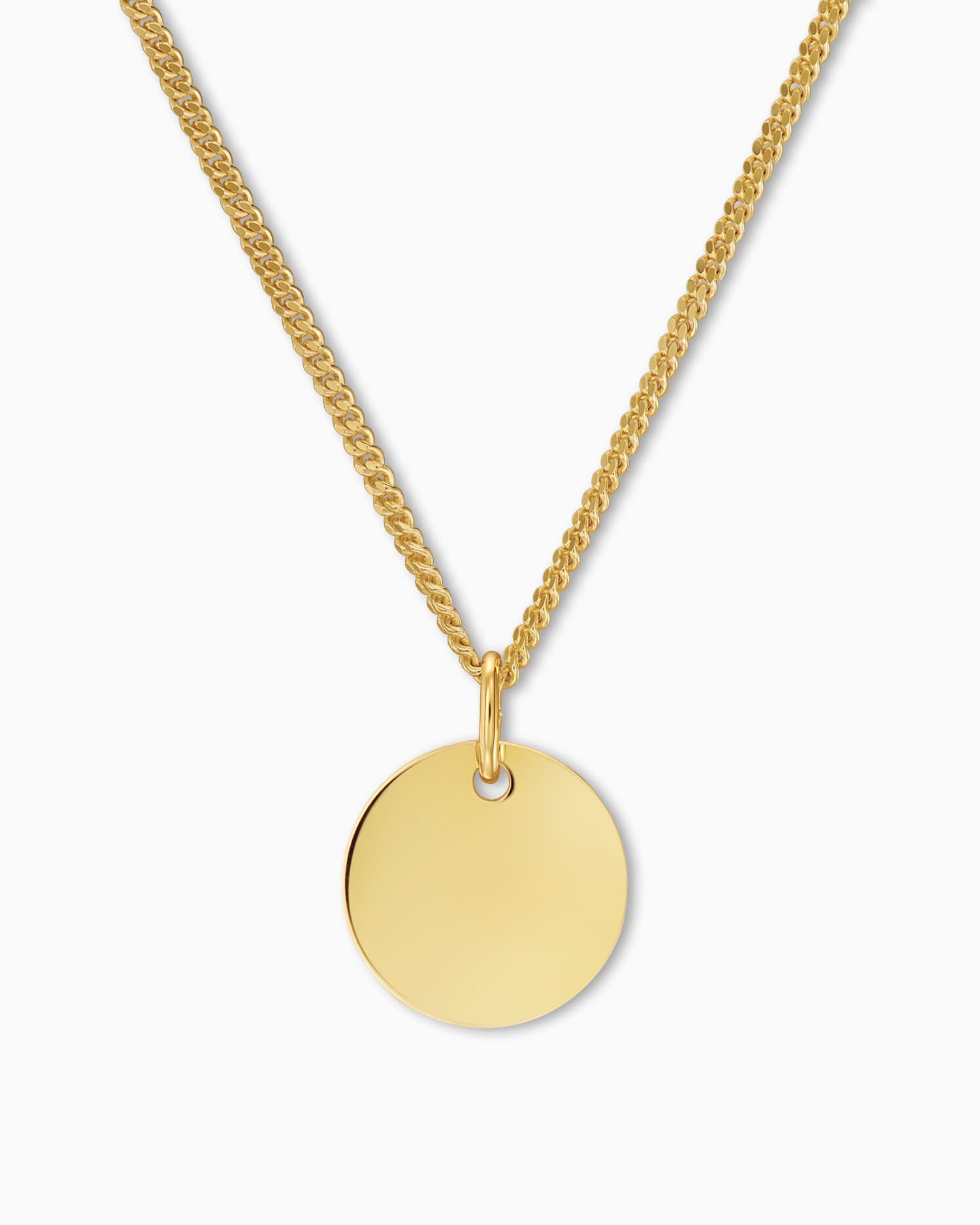 Graveerplaatje halsketting hanger rond 12mm