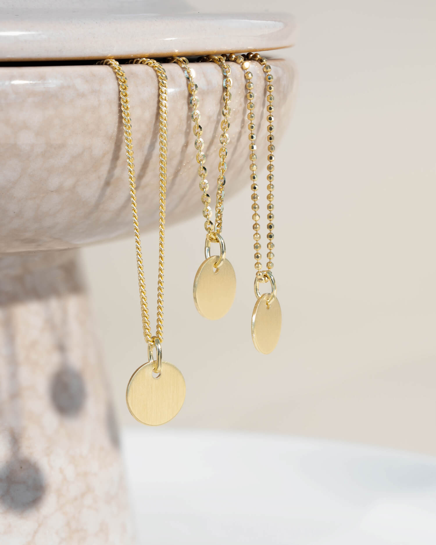 Graveerplaatje halsketting hanger rond 10mm