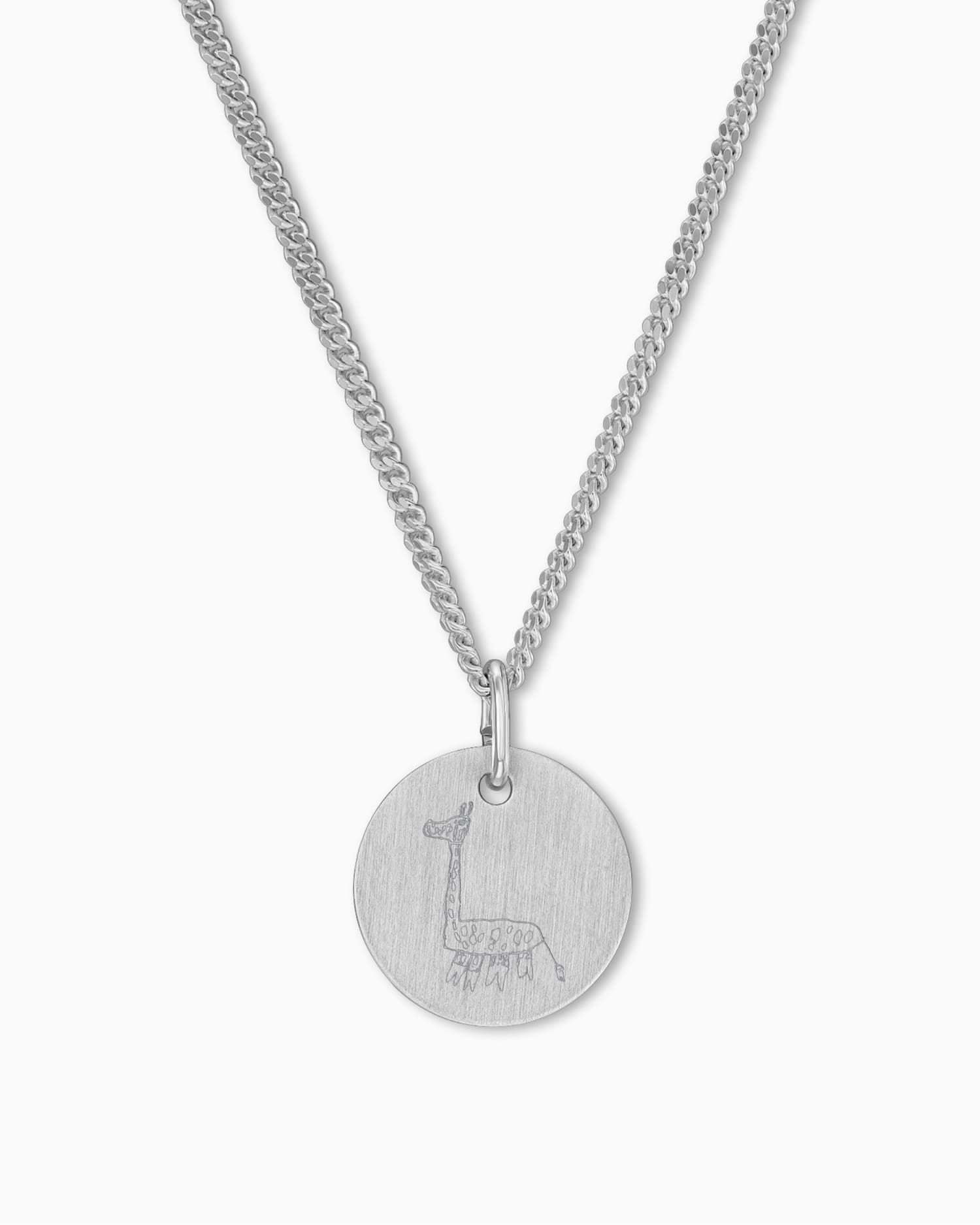 Eigen tekening graveerplaatje halsketting hanger rond 12mm