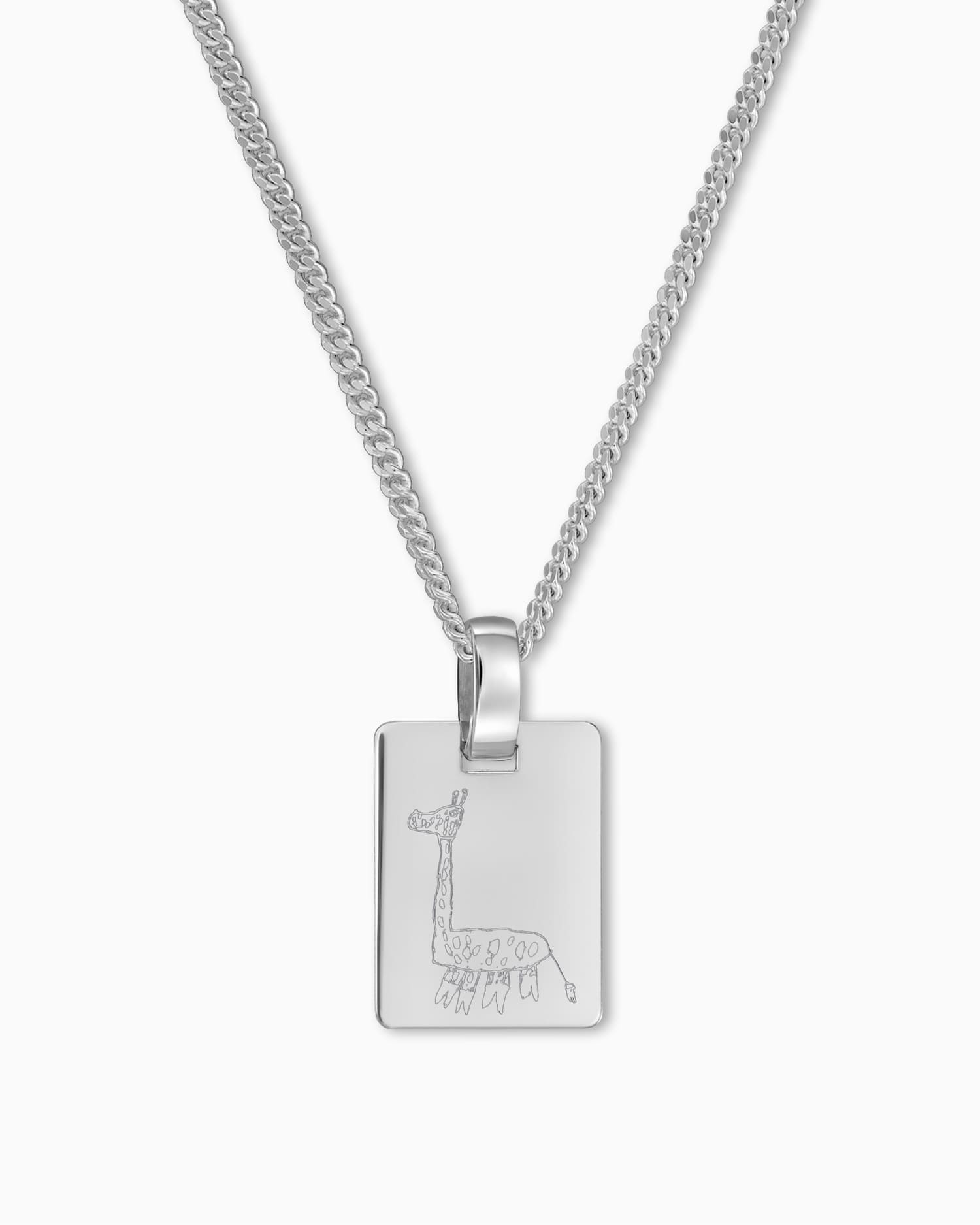 Eigen tekening Graveerplaten Halsketting Hanger Vierkant