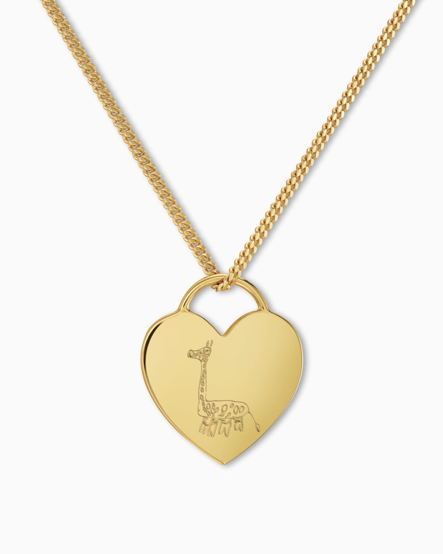 Eigen tekening hart ketting graveren plaat hanger