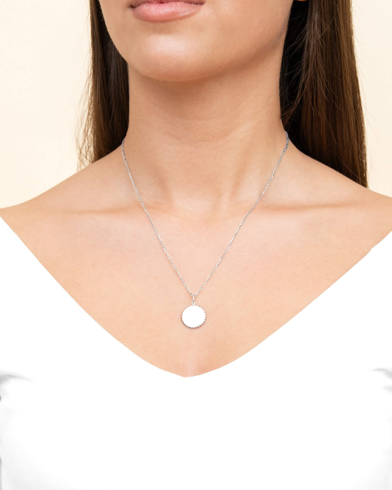 Grafische uploud zon ketting graveren plaat hanger