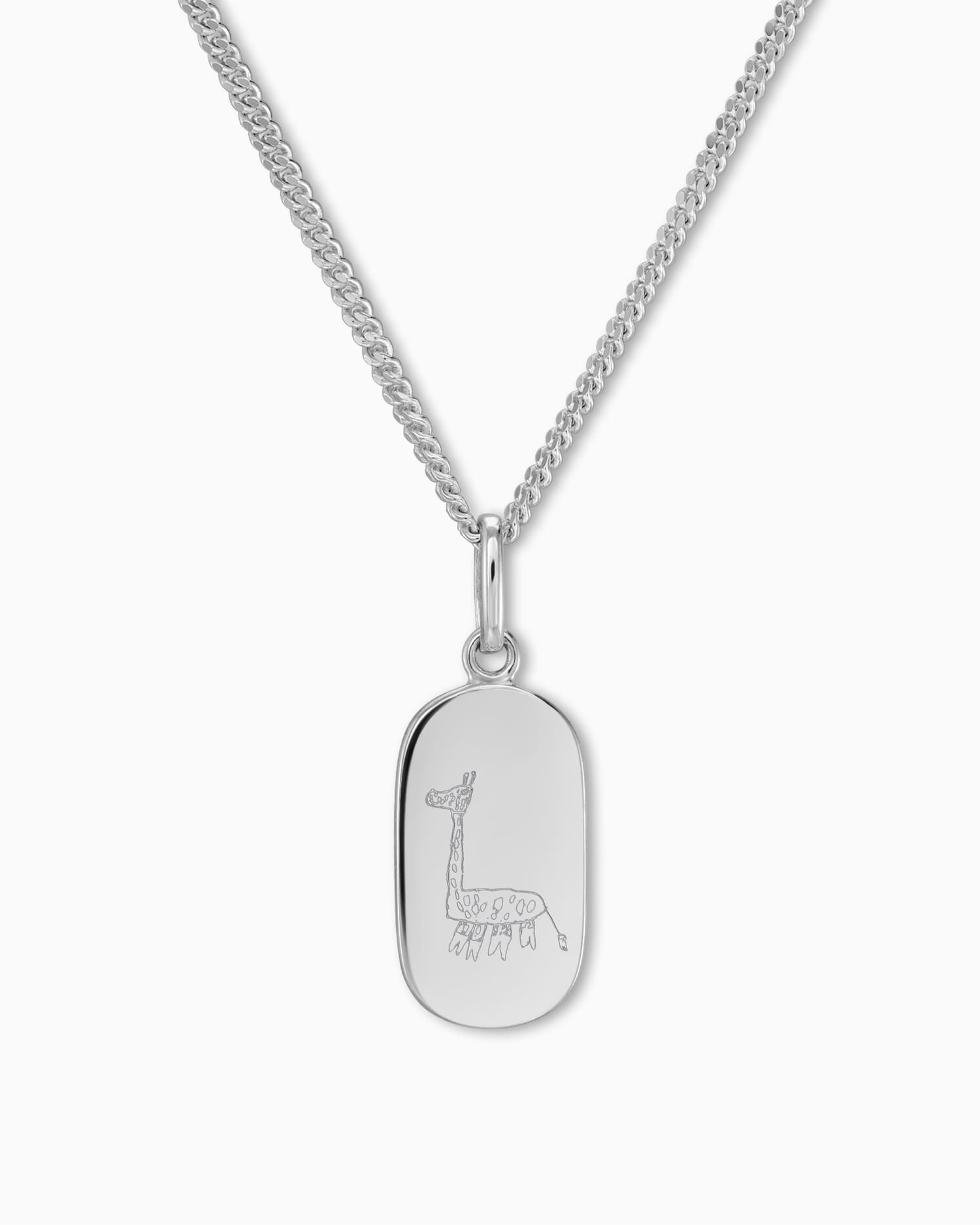 Eigen tekening graveerplaten halsketting hanger ovaal