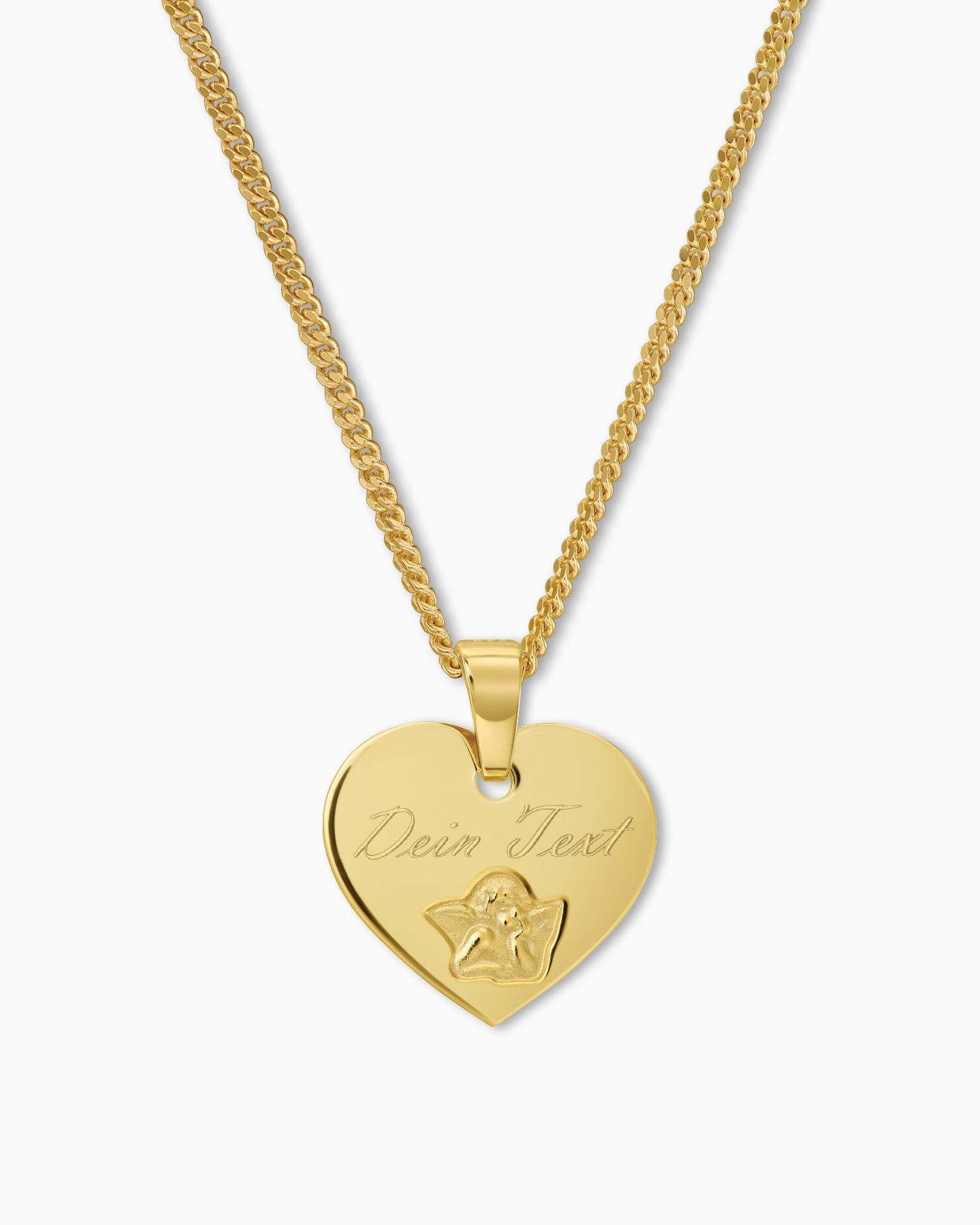 Graveerplaten hanger ketting hart beschermengel