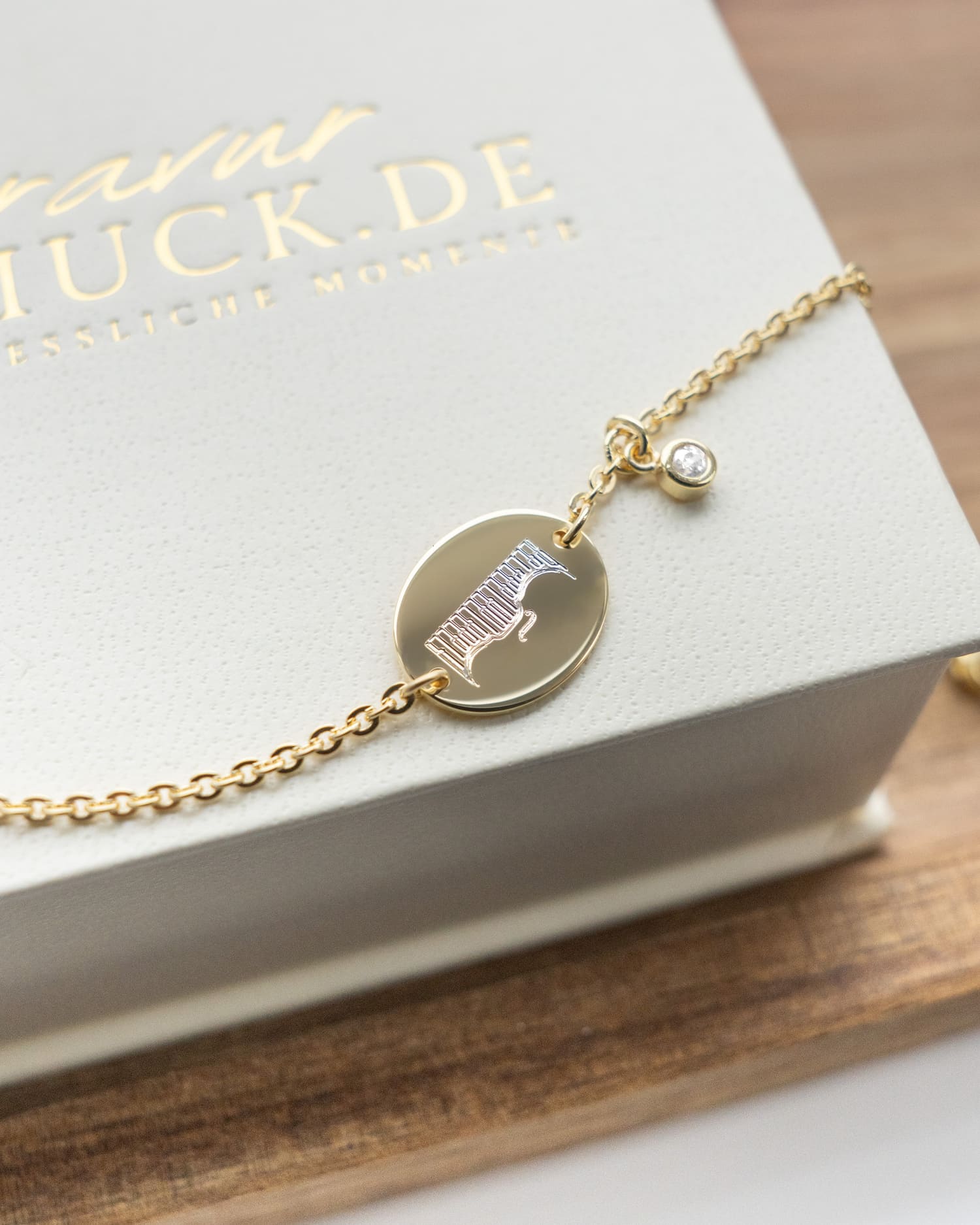 Graveerarmband graveerplaat ovale zirkonia