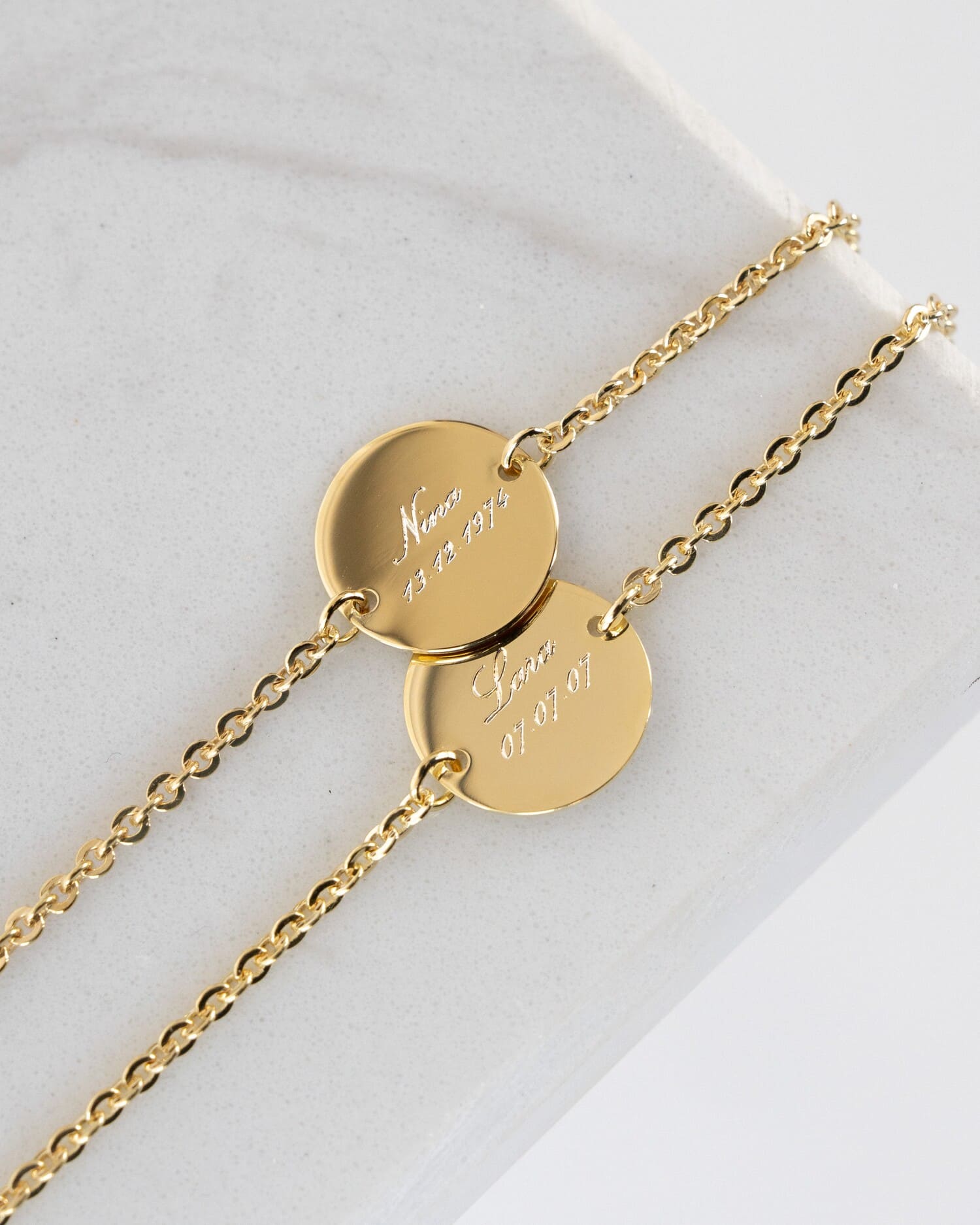 Graveerarmband graveerplaatje rond