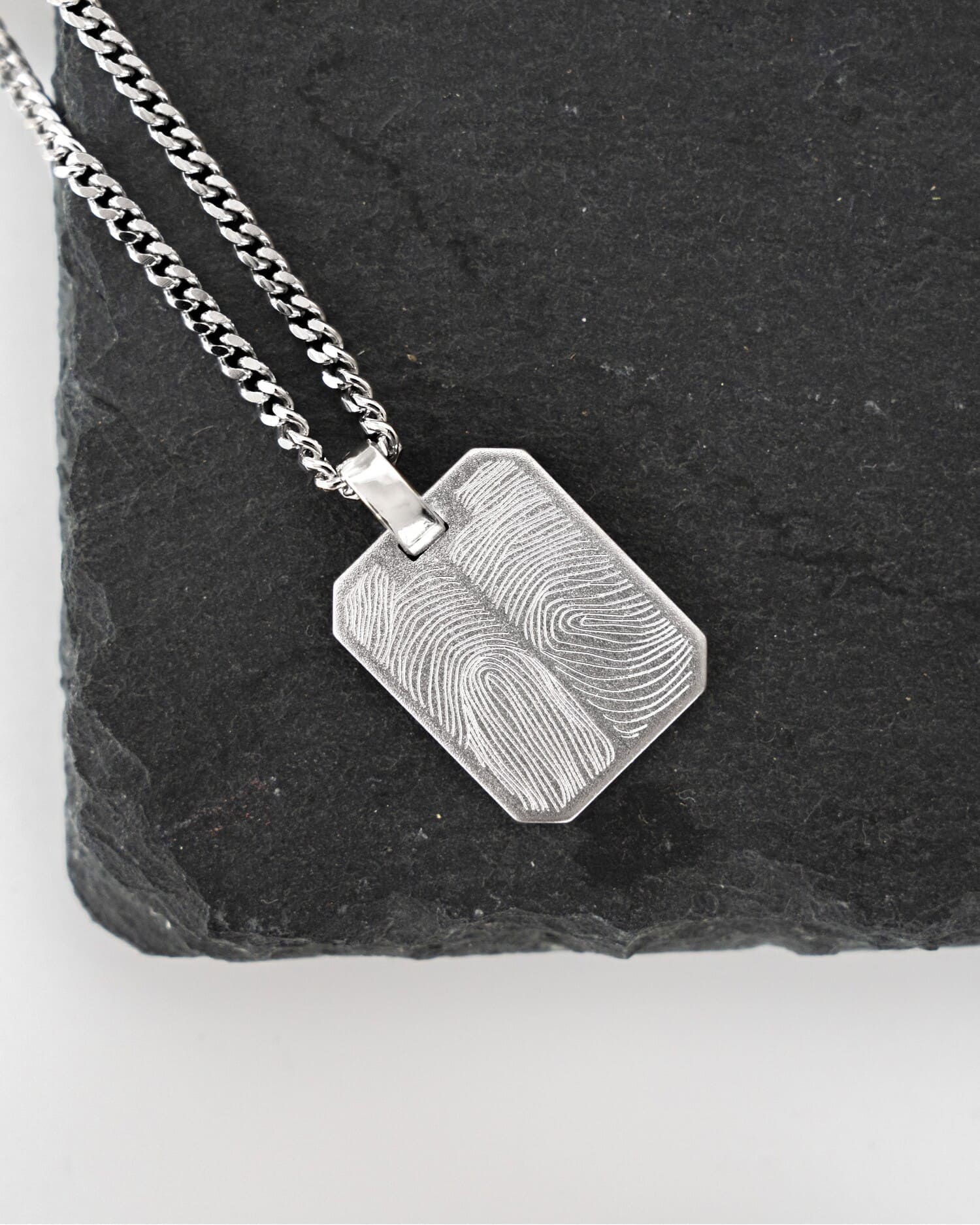 Graveerplaatjes halsketting hanger achthoek