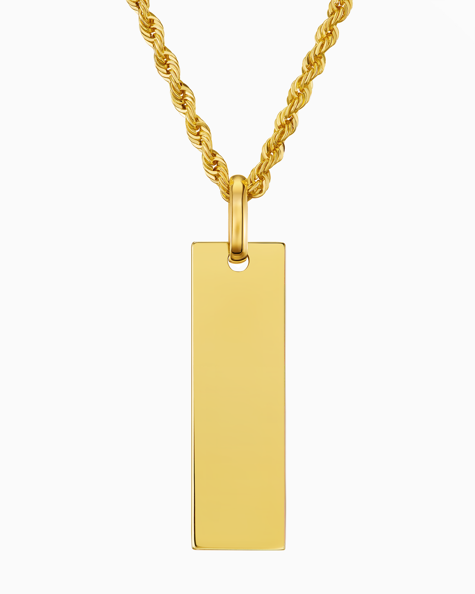 Graveerplaatjes halsketting hanger rechthoek