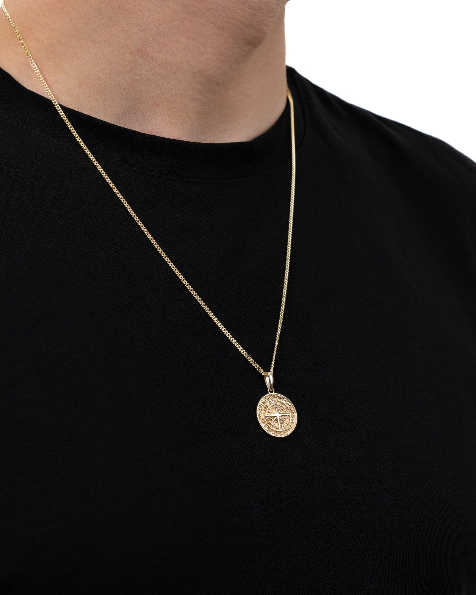 Compass halsketting graveerplaatje