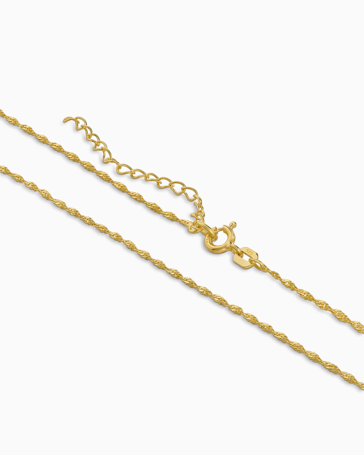 Singapore ketting 925 zilver 18 karaat verguld 1.20mm