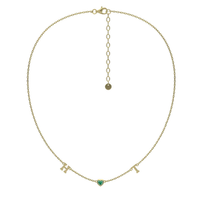 Birthstone Letter Initial Necklace