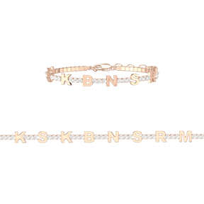 Tennis Bracelet with Birthstone and Initials