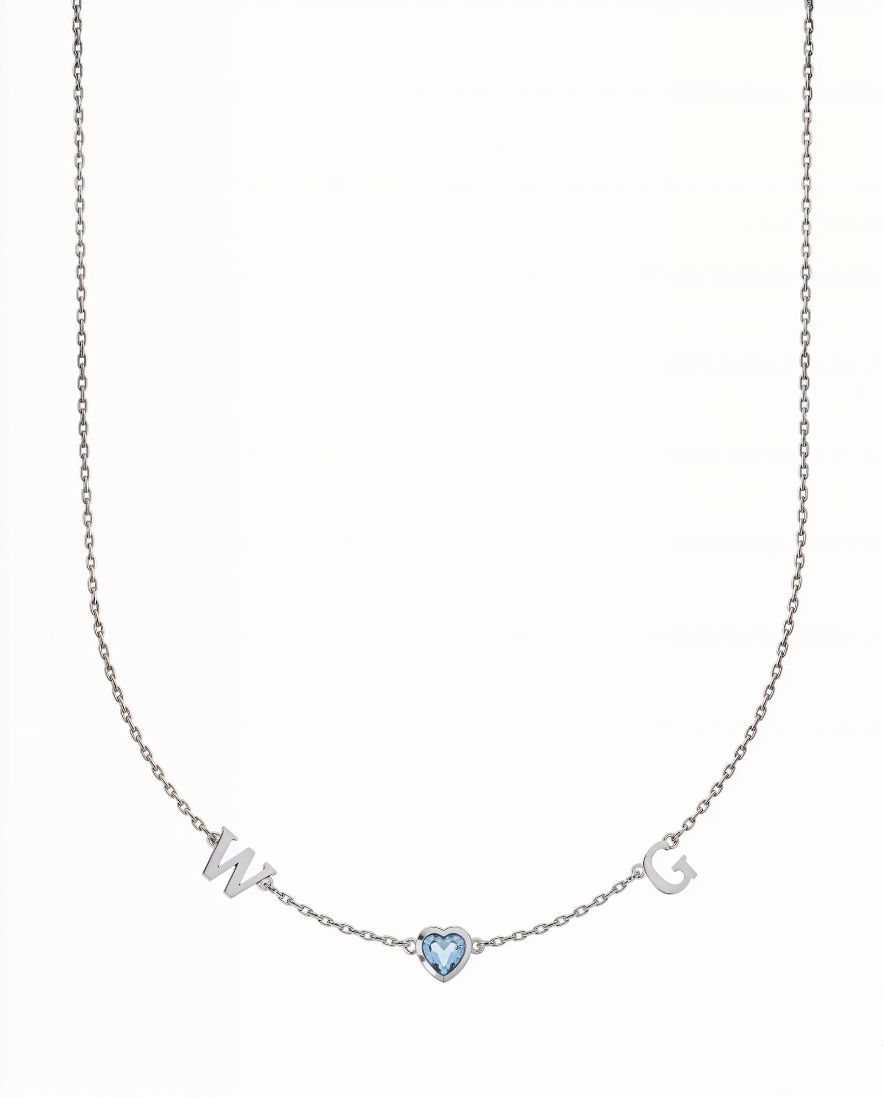 Birthstone Letter Initial Necklace