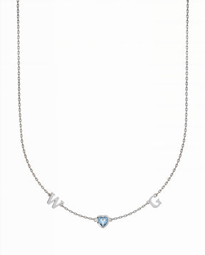 Birthstone Letter Initial Necklace