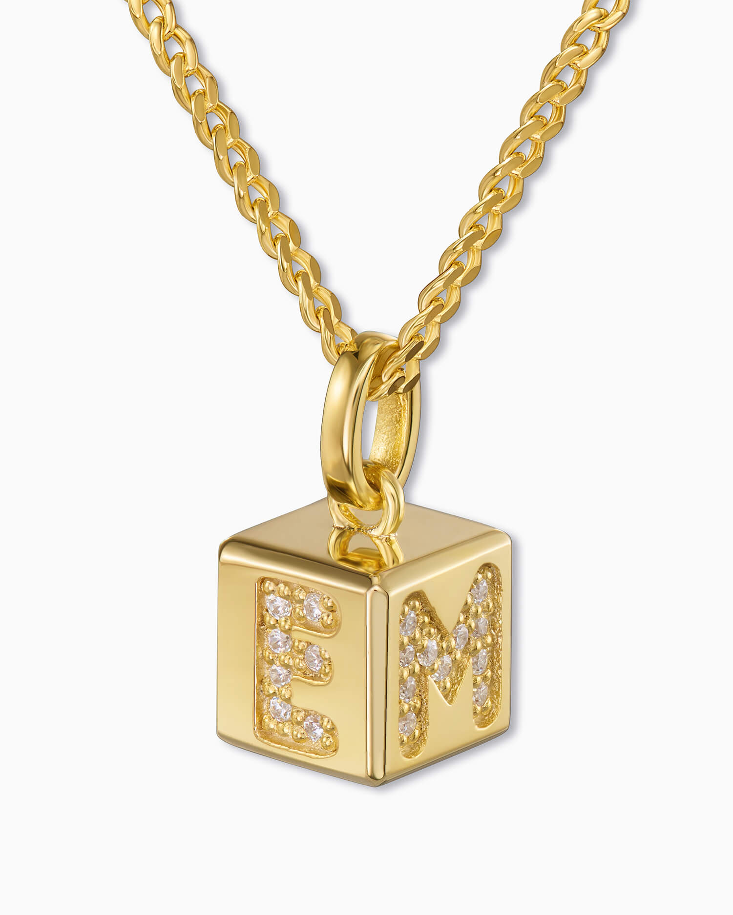 Würfel Buchstaben Halskette Zirkonia