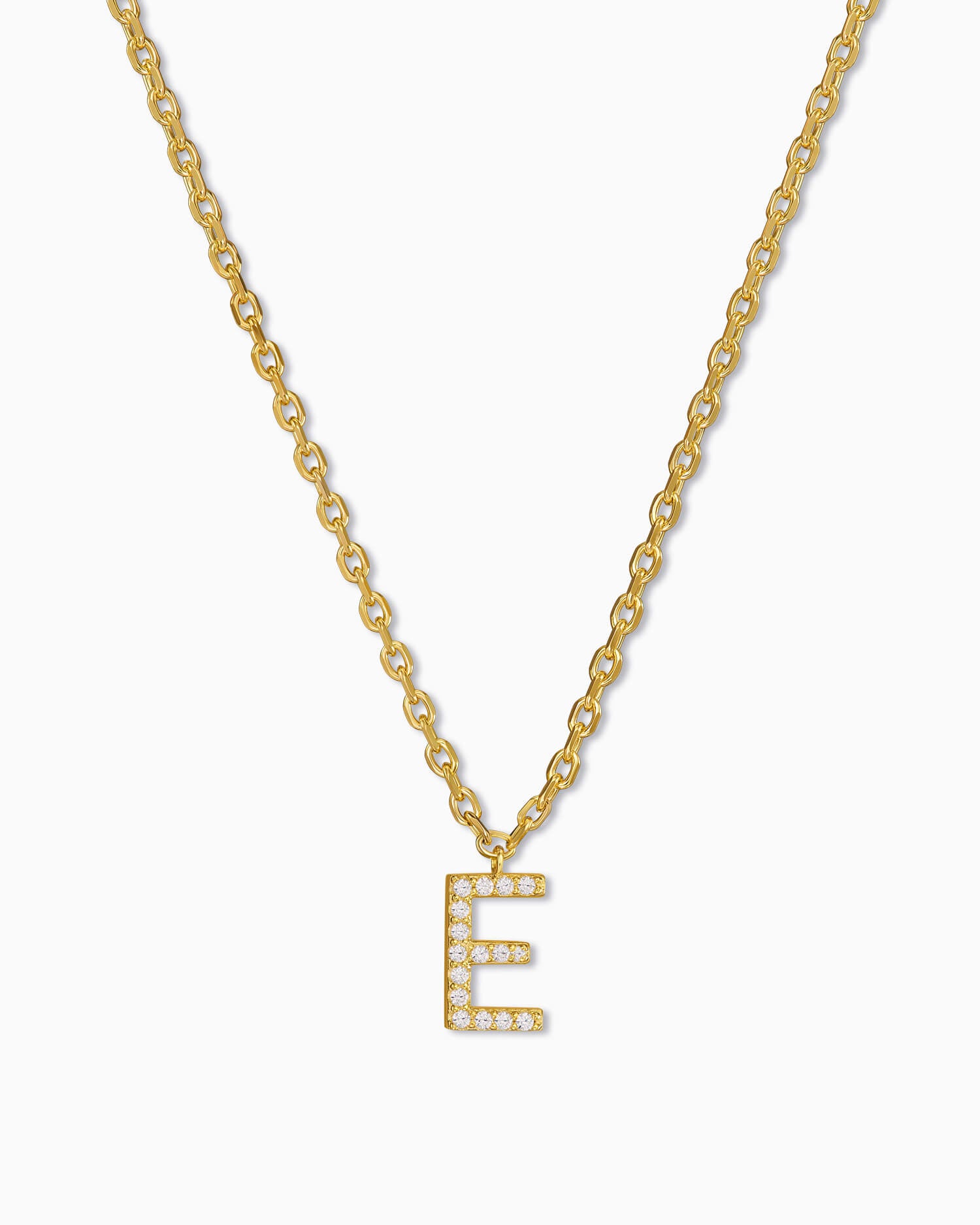 Letter necklace with zirconia