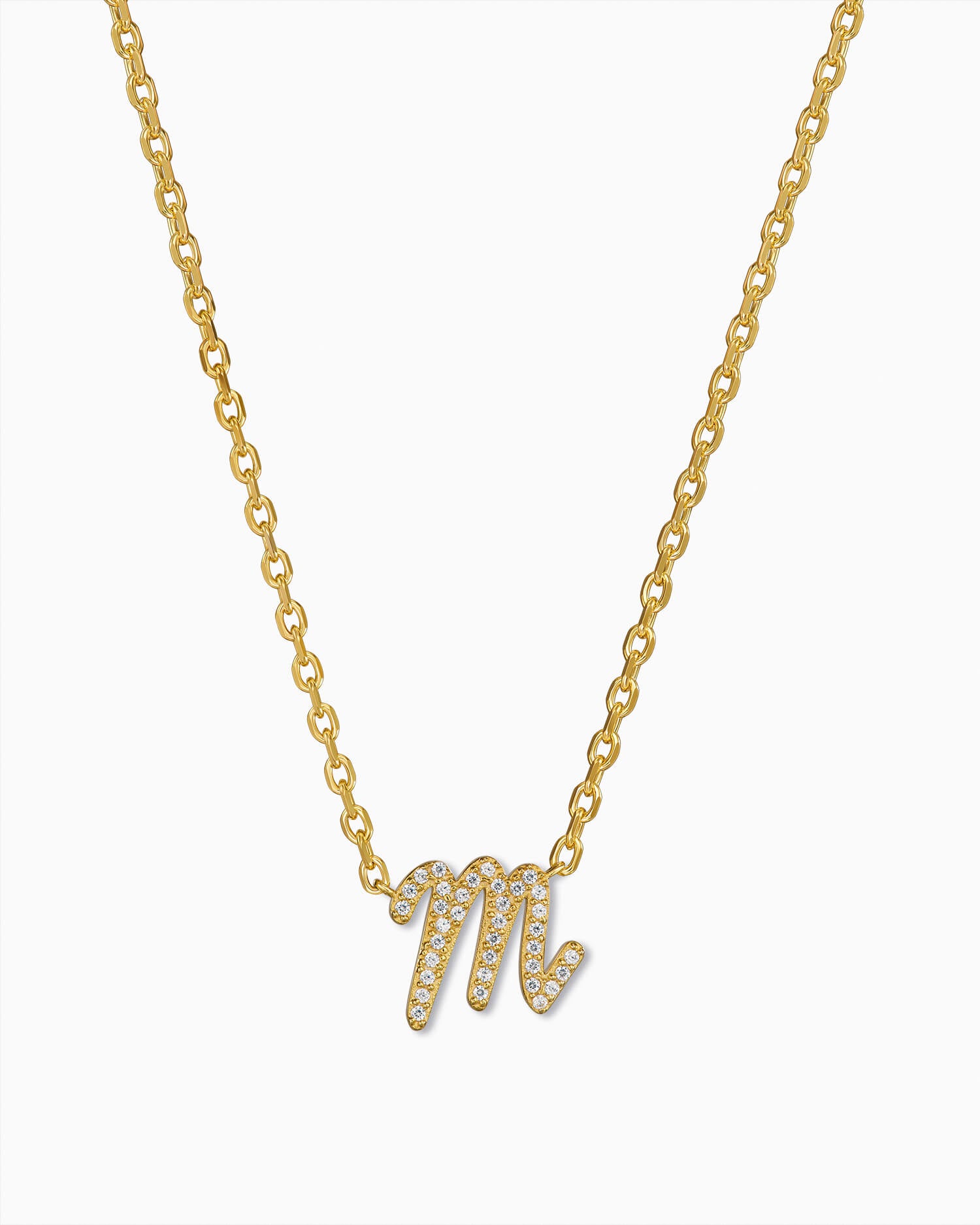 Letter necklace with zirconia
