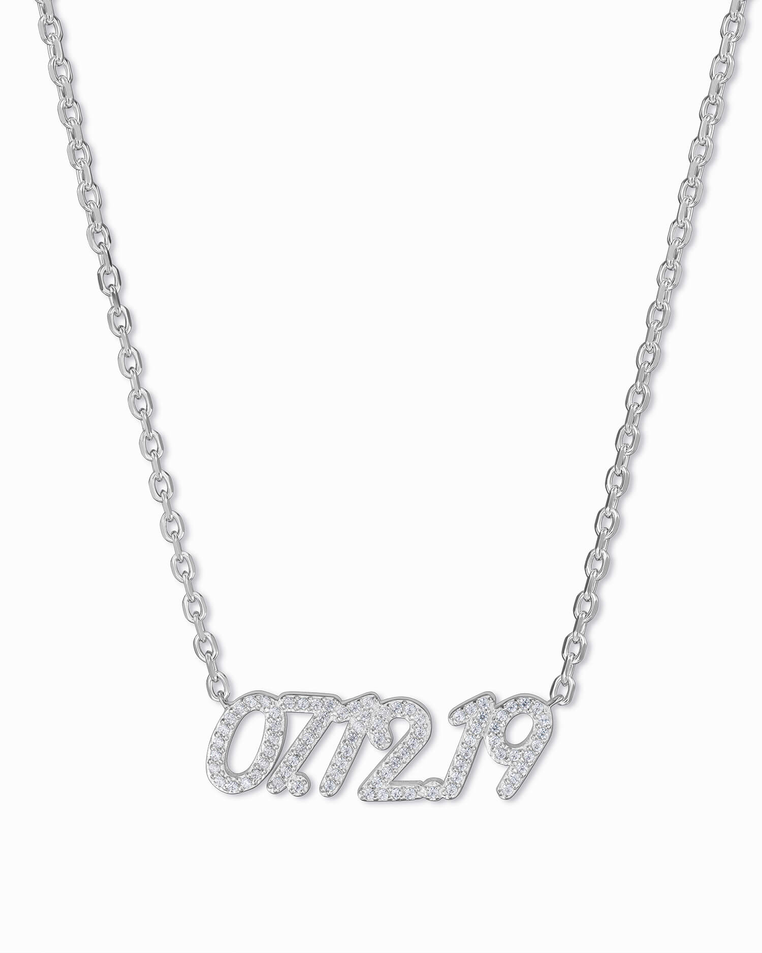 Date Necklace with Zirconia