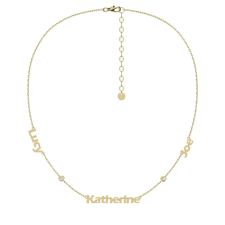 Naamketting met zirkonia