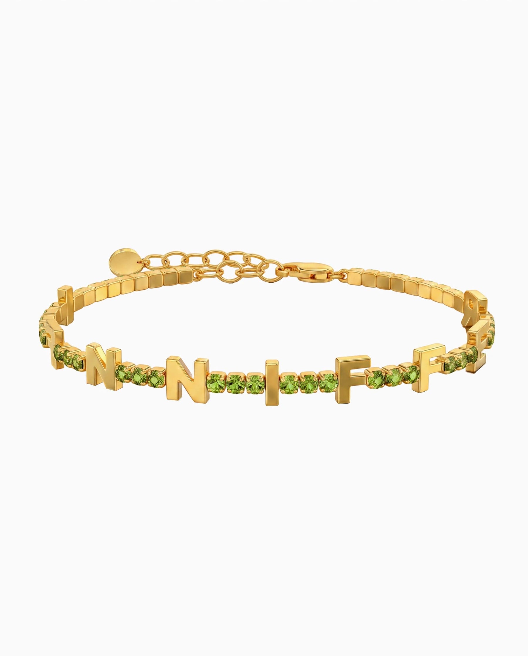 Tennis Bracelet with Birthstone and Initials