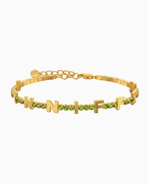 Tennis Bracelet with Birthstone and Initials