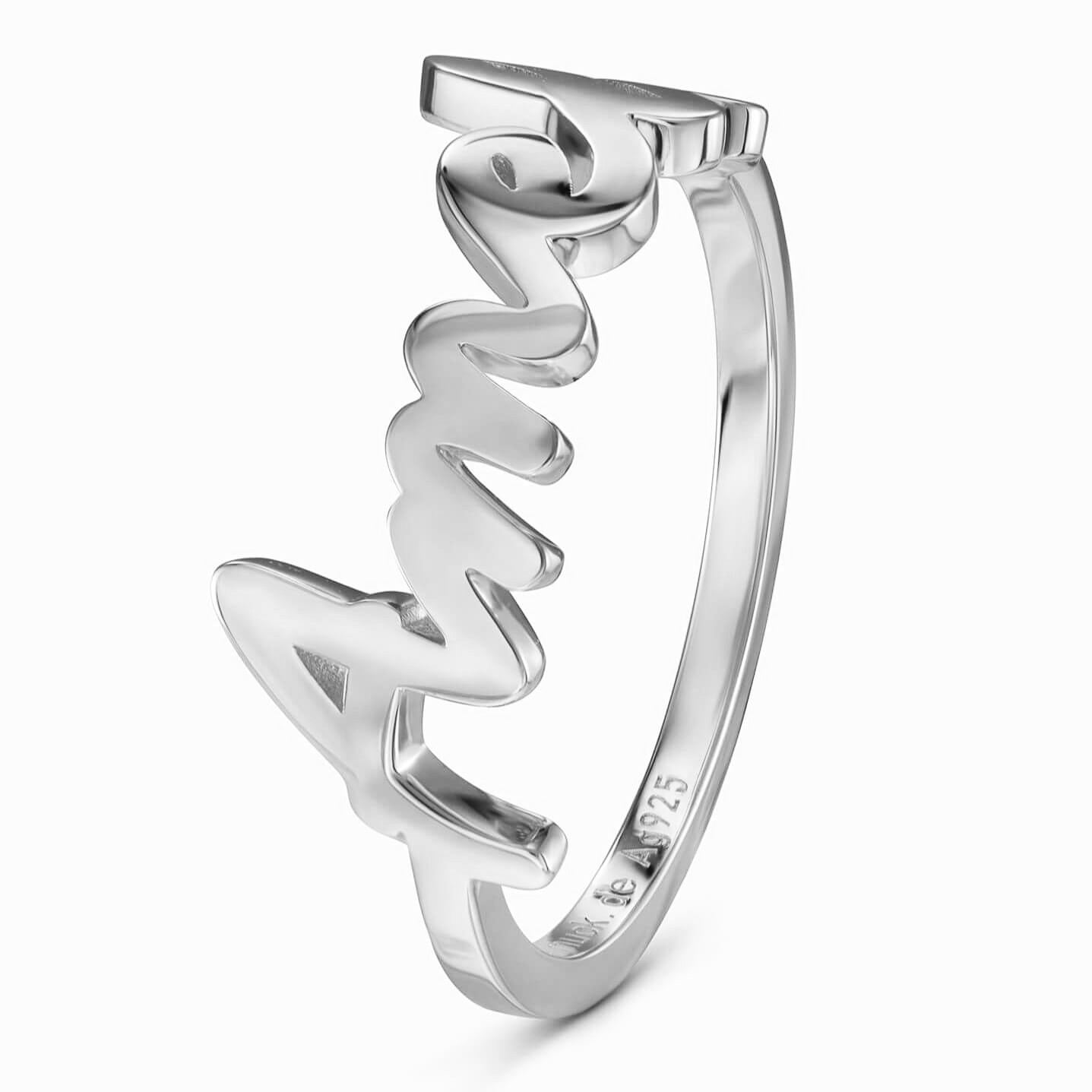 Namensringe 925 Silber Rhodiniert