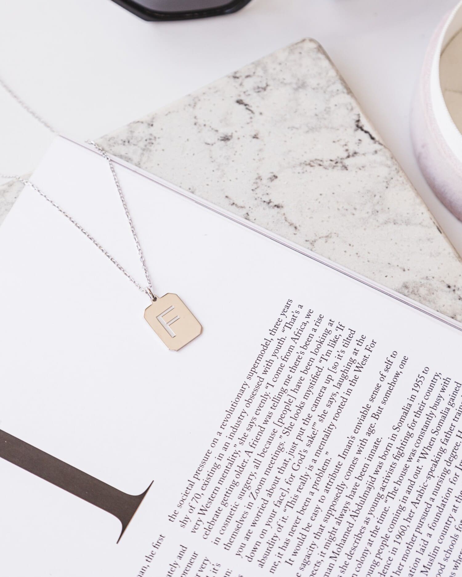 Octagon Letter Necklace