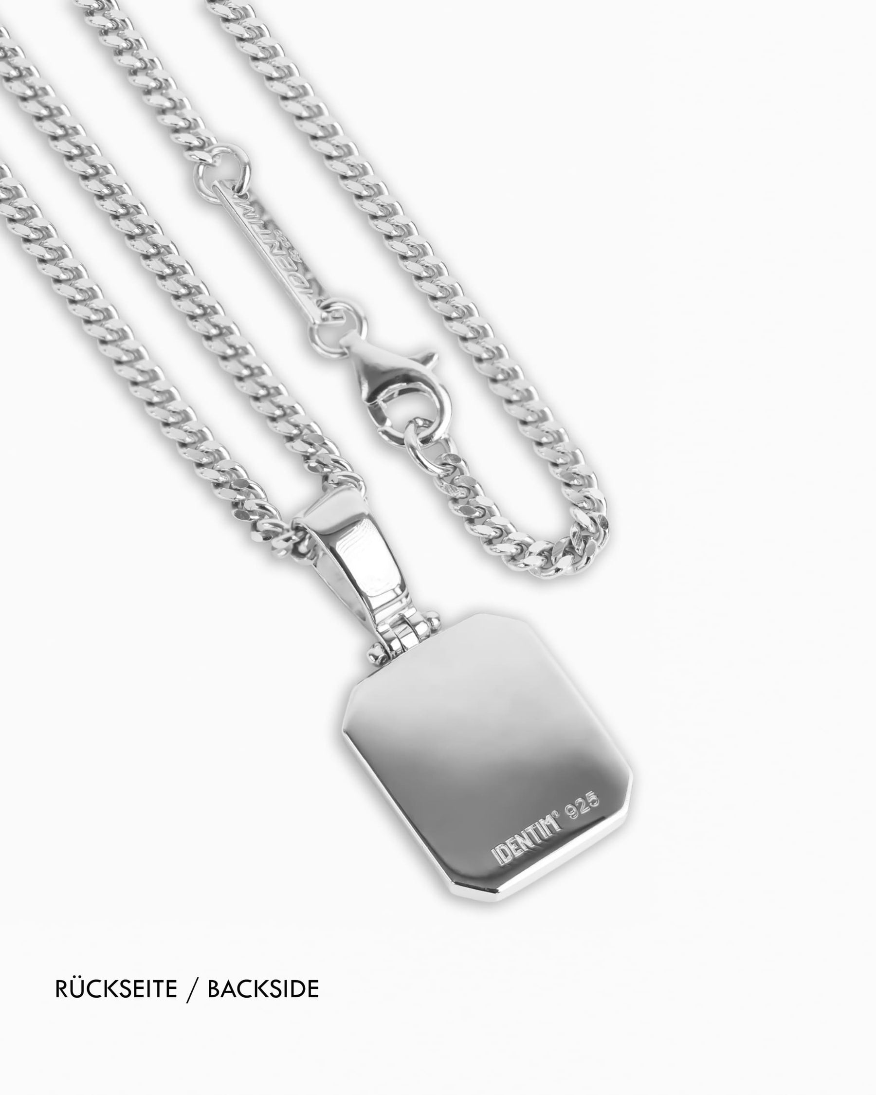 Onyx Octagon Engraving Plate Necklace