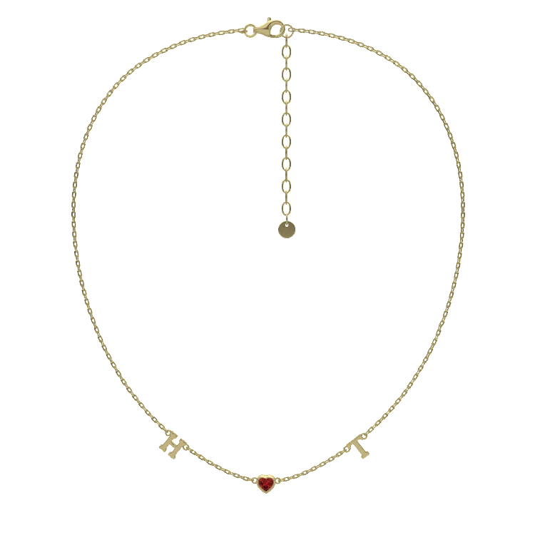 Birthstone Letter Initial Necklace