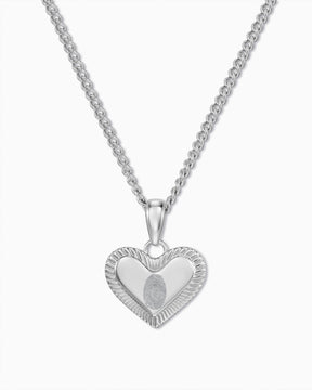 Vingerafdruk hart ketting graveren plaat hanger