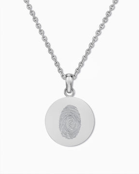 Ketting met gravureplaatjes voor vingerafdrukken, rond, 16 mm