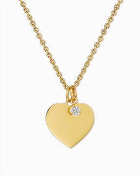 Herz Halskette Gravurplatte Anhänger Zirkonia Charm