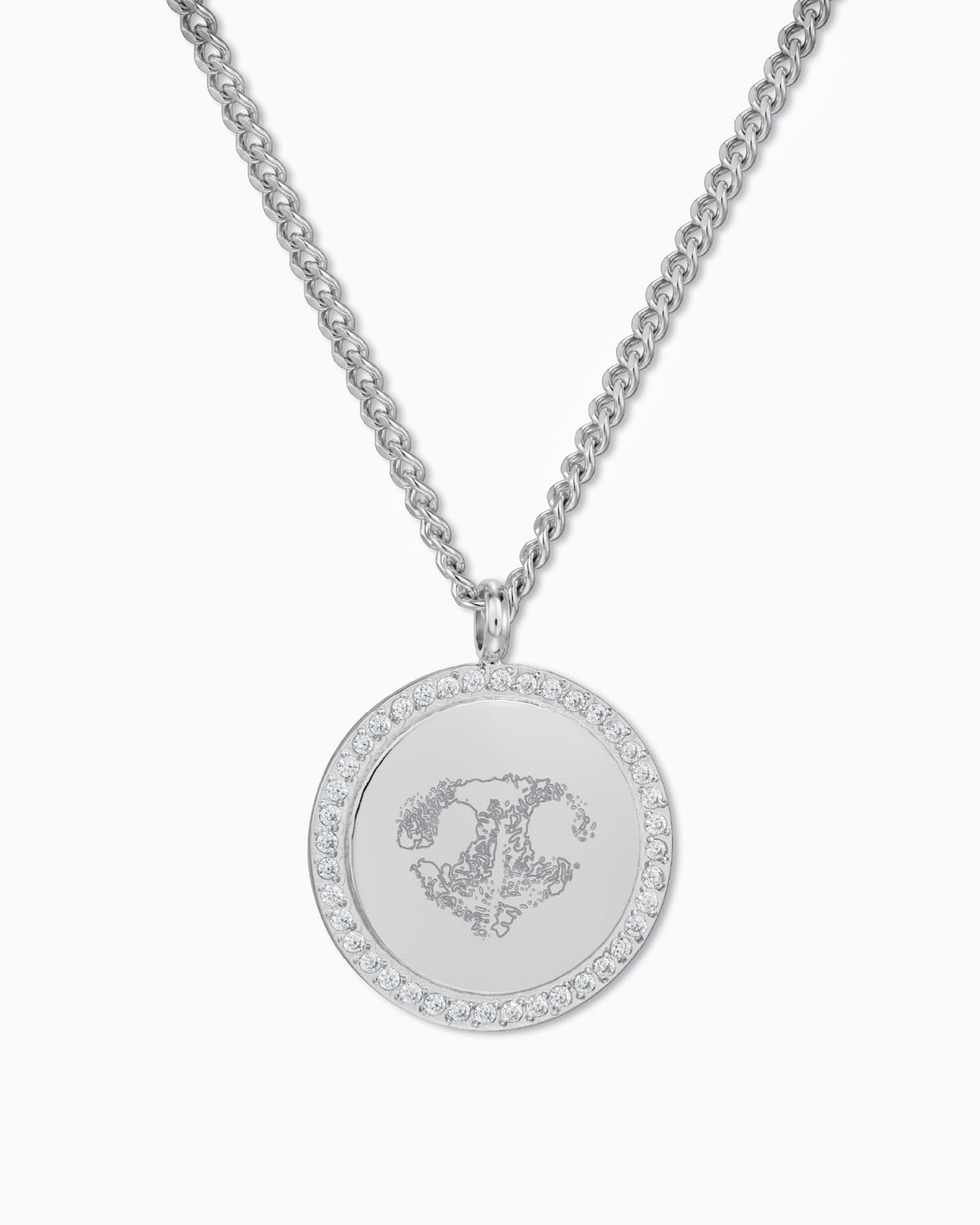 Nasenabdruck Gravurplatte Halskette Anhänger Zirkonia 17mm