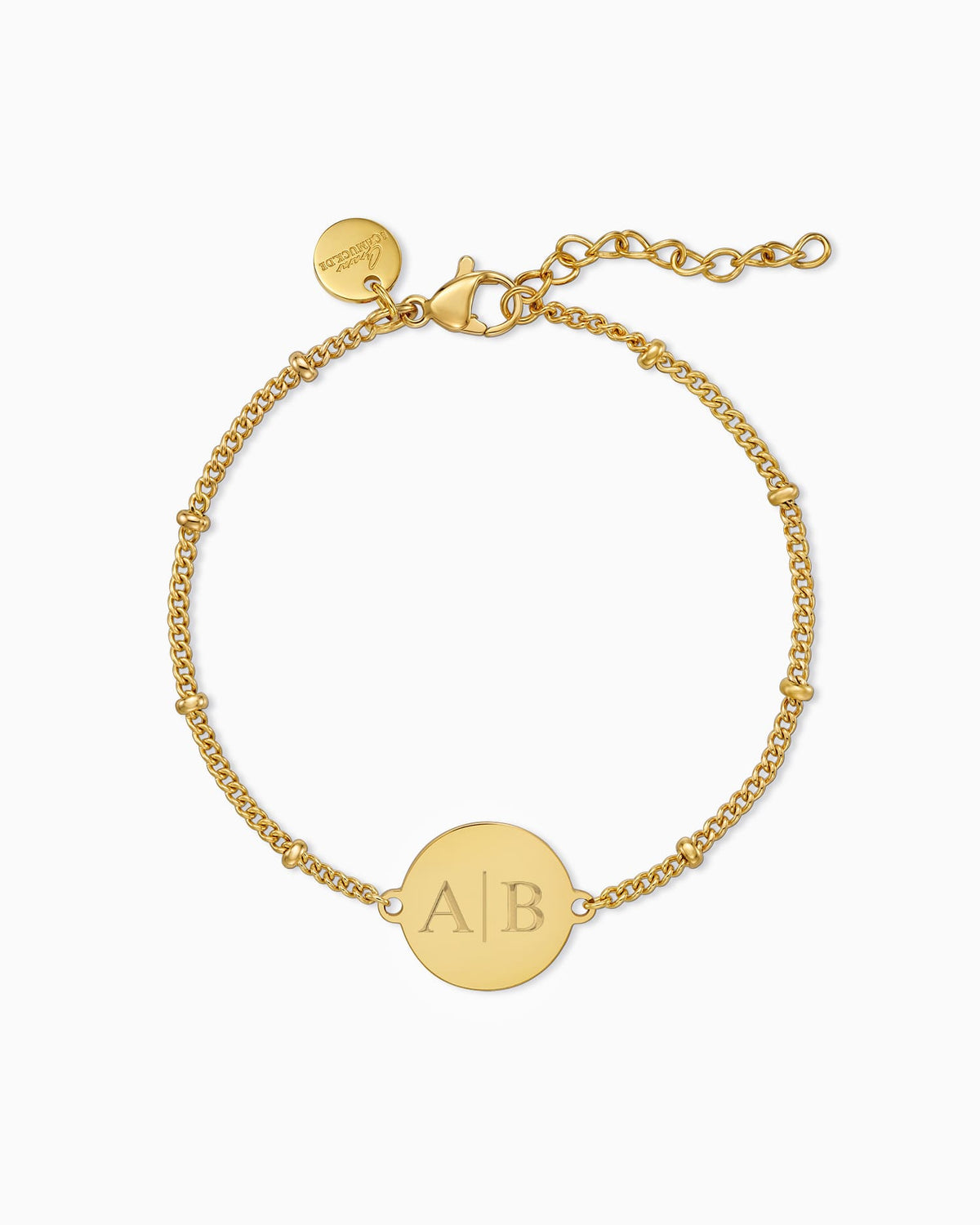 Initialen Gravurarmband Gravurplatte Rund