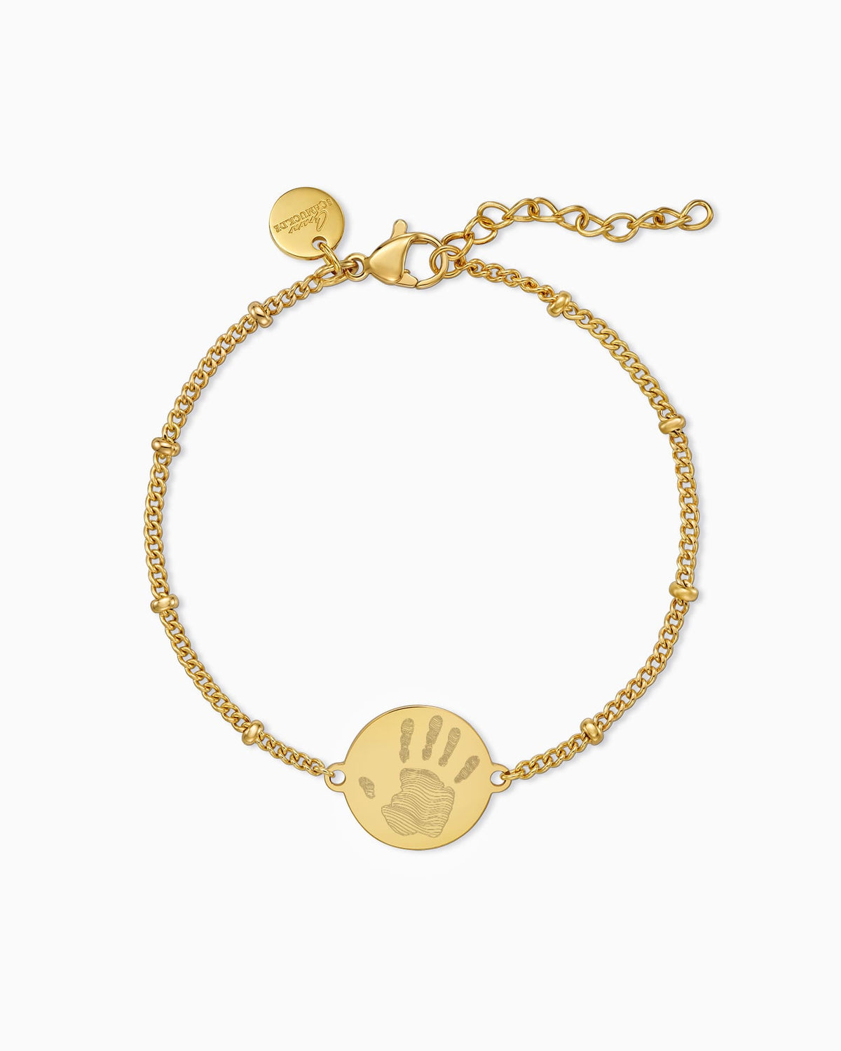 Handabdruck Gravurarmband Gravurplatte Rund