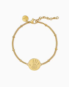 Handabdruck Gravurarmband Gravurplatte Rund