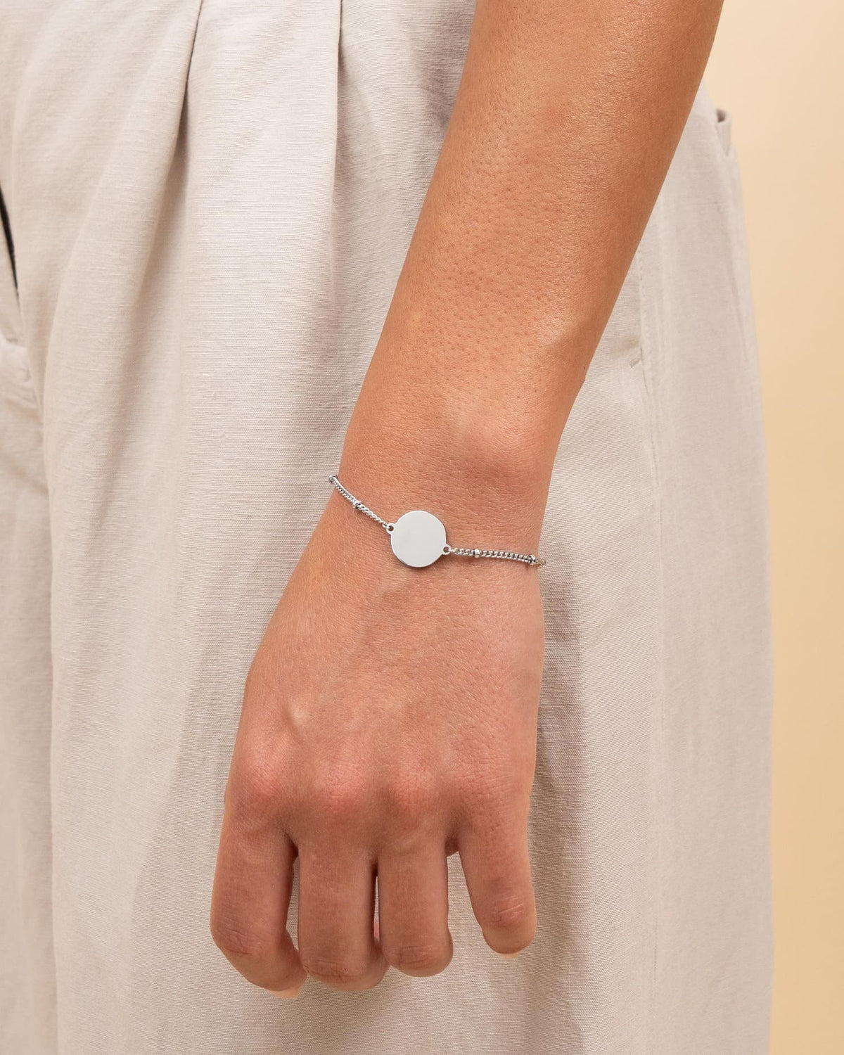 Initialen Gravurarmband Gravurplatte Rund