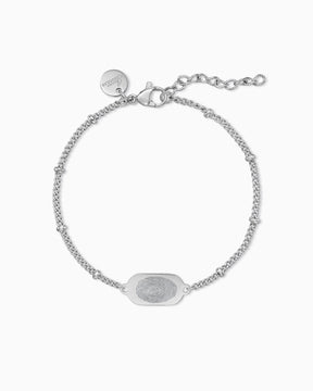 Fingerprint engraving bracelet engraving plate oval