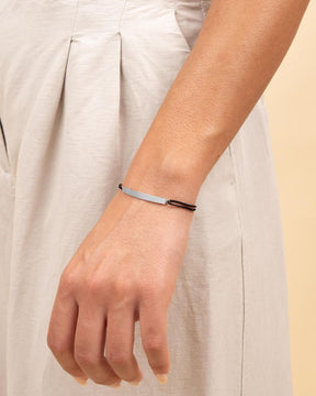 Engraved Bracelet, Engraved Plate, Fabric Bracelet, Black