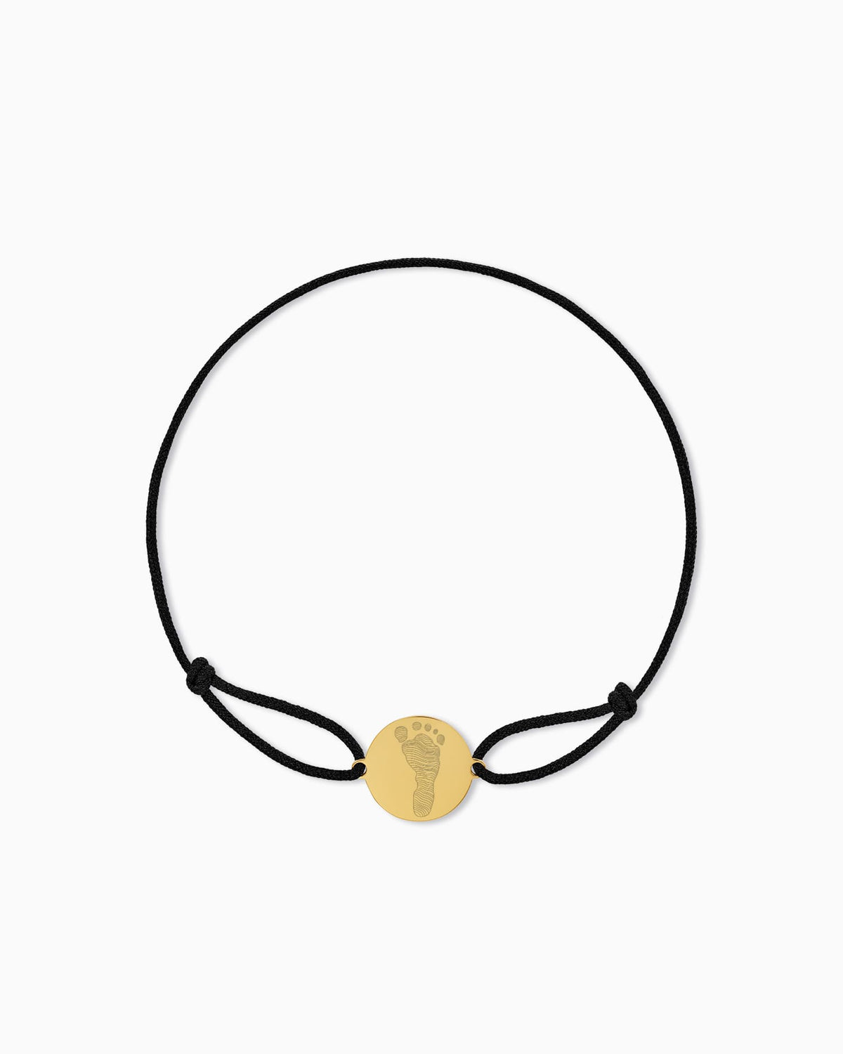 Fußabdruck Gravurarmband Gravurplatte Stoffarmband Rund