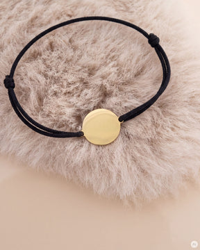 Initialen Gravurarmband Gravurplatte Stoffarmband Rund