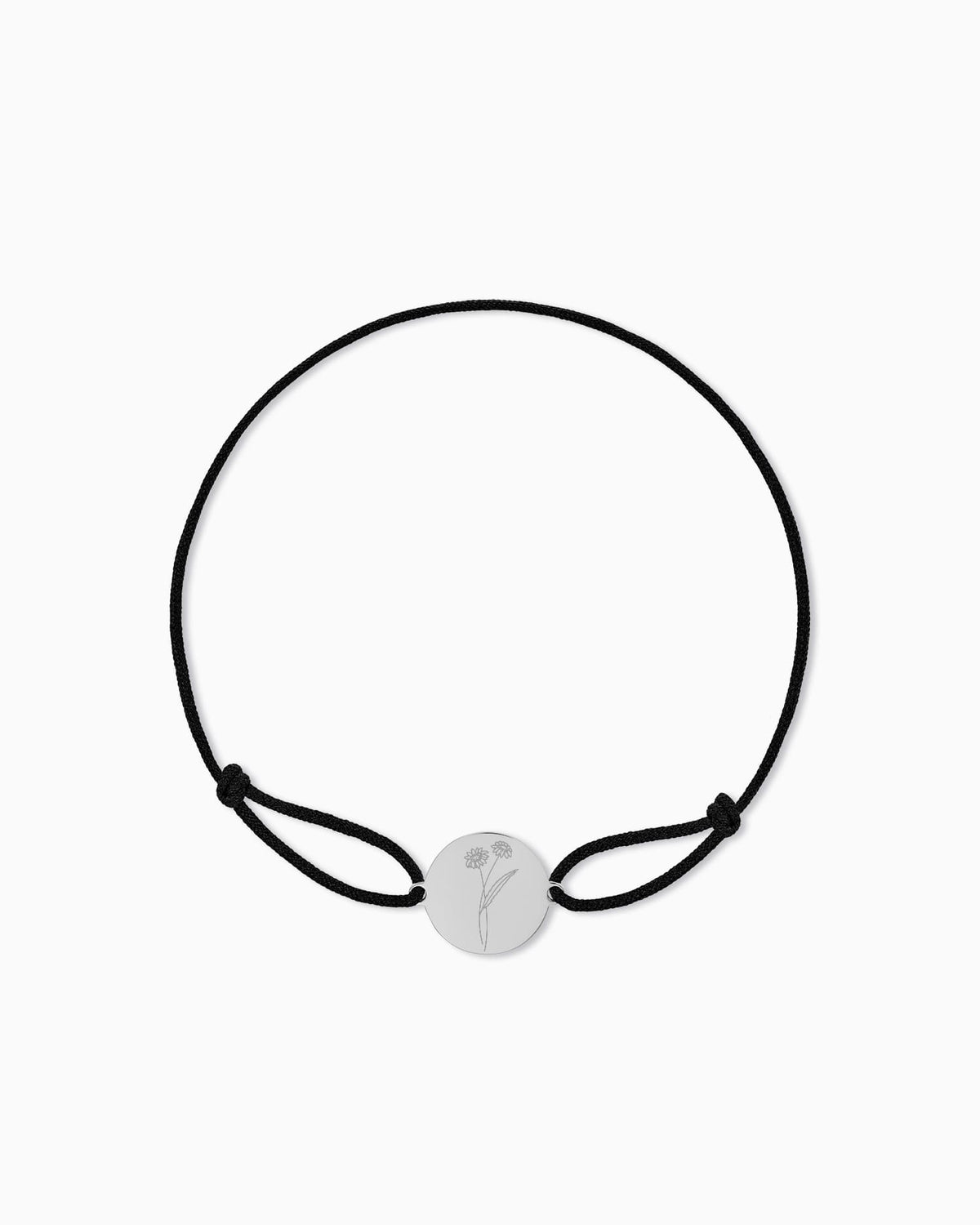 Geburtsblume Gravurarmband Gravurplatte Stoffarmband Rund