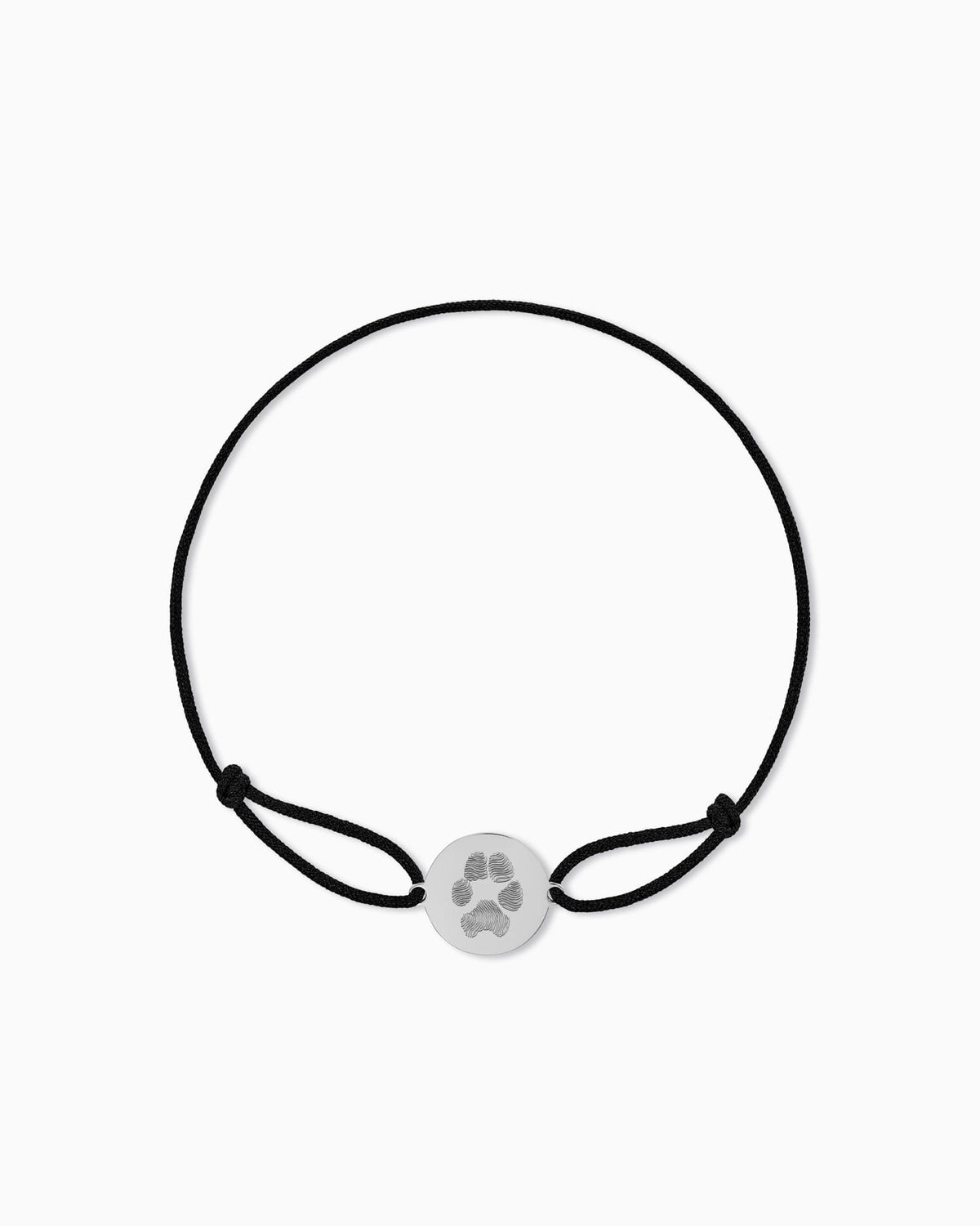 Pfotenabdruck Gravurarmband Gravurplatte Stoffarmband Rund