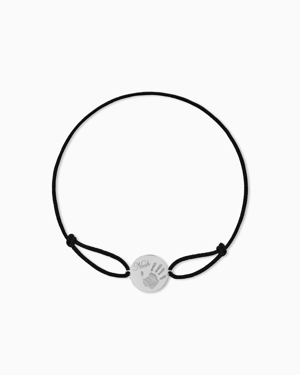 Handabdruck Gravurarmband Gravurplatte Stoffarmband Rund