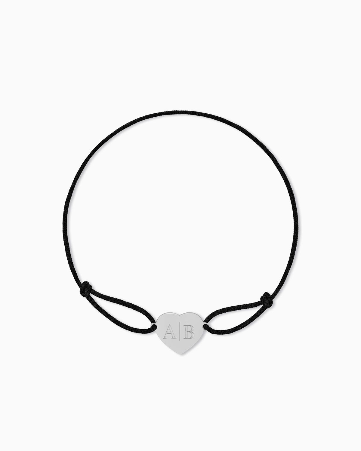Initialen Gravurarmband Gravurplatte Stoffarmband Herz